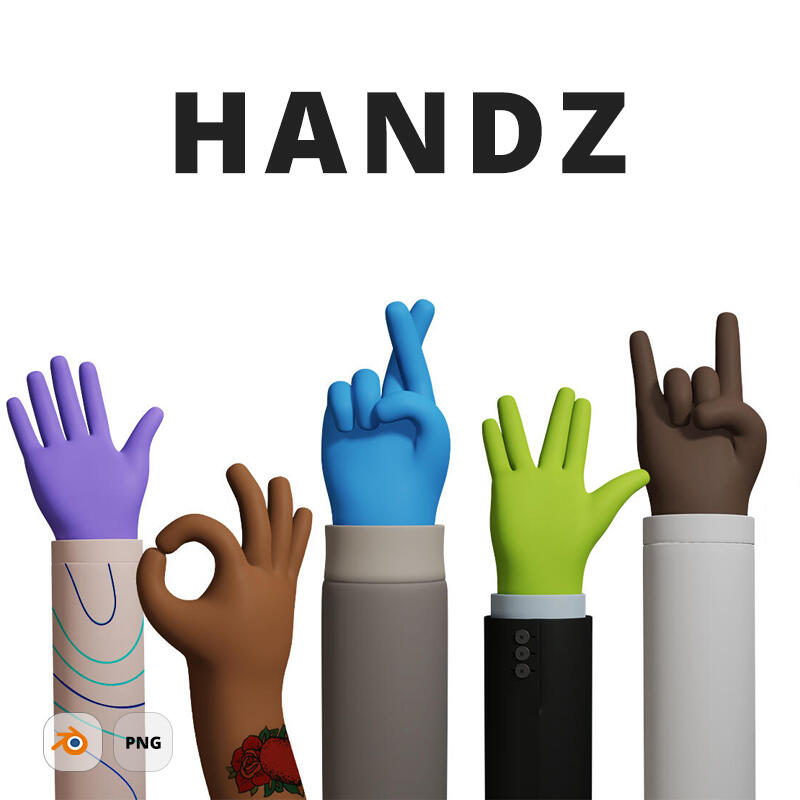 HANDZ - Free 3D illustration library of hand gestures
